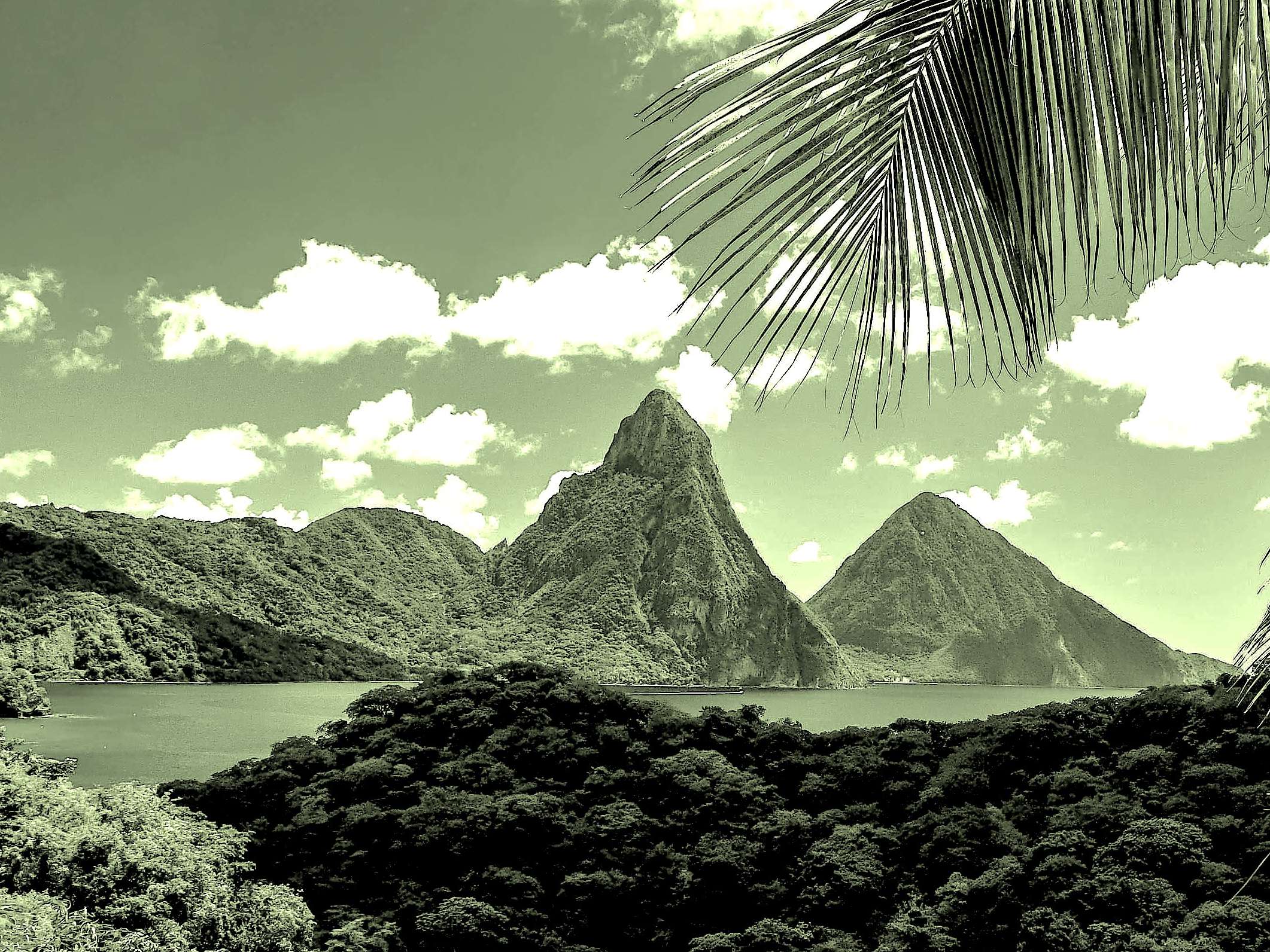 Jade Mountain rising above the Caribbean landscape