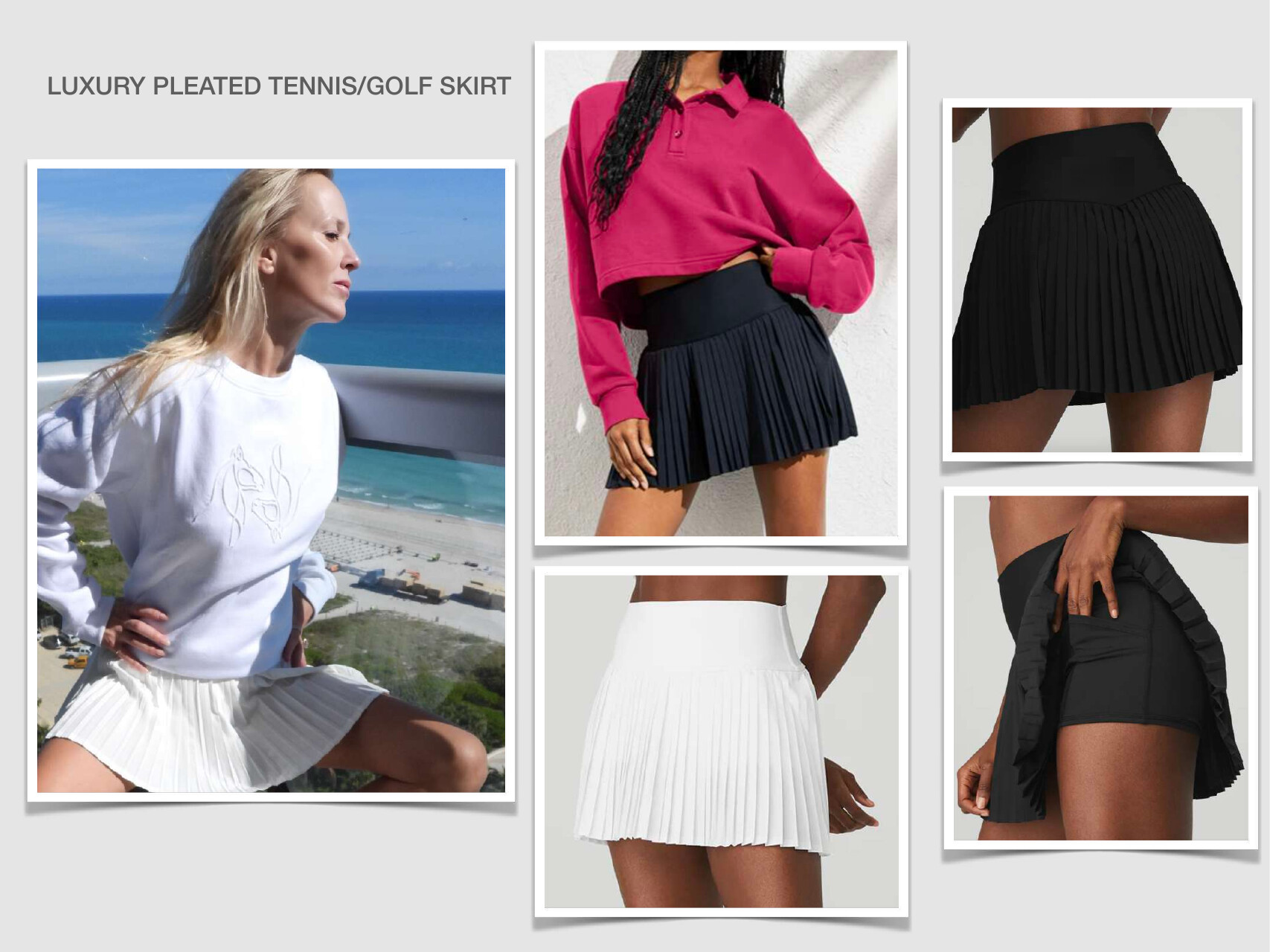 Virgin Voyages luminous pleated tennis and golf skirt designs