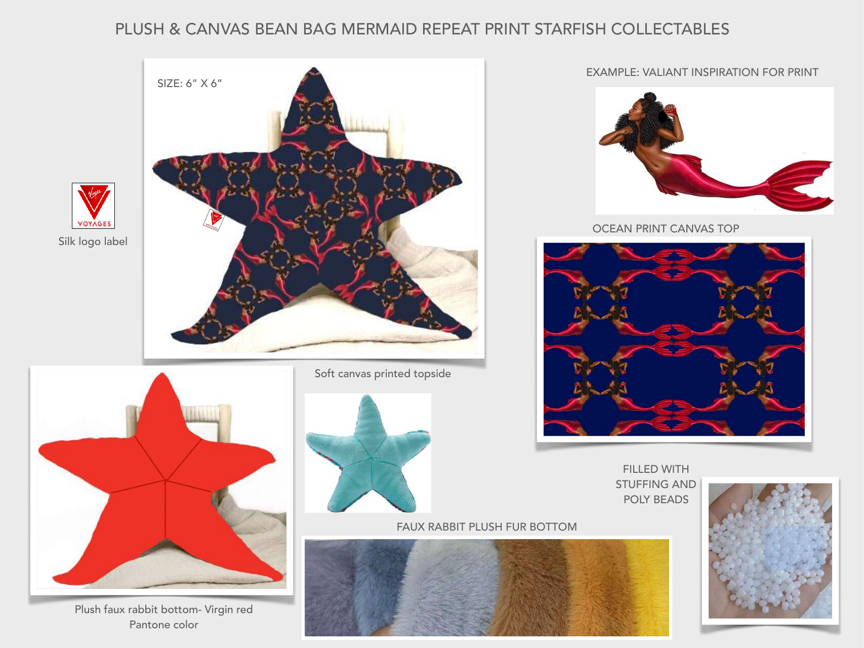 Virgin Voyages plush and carved starfish and mermaid-rope collectible designs