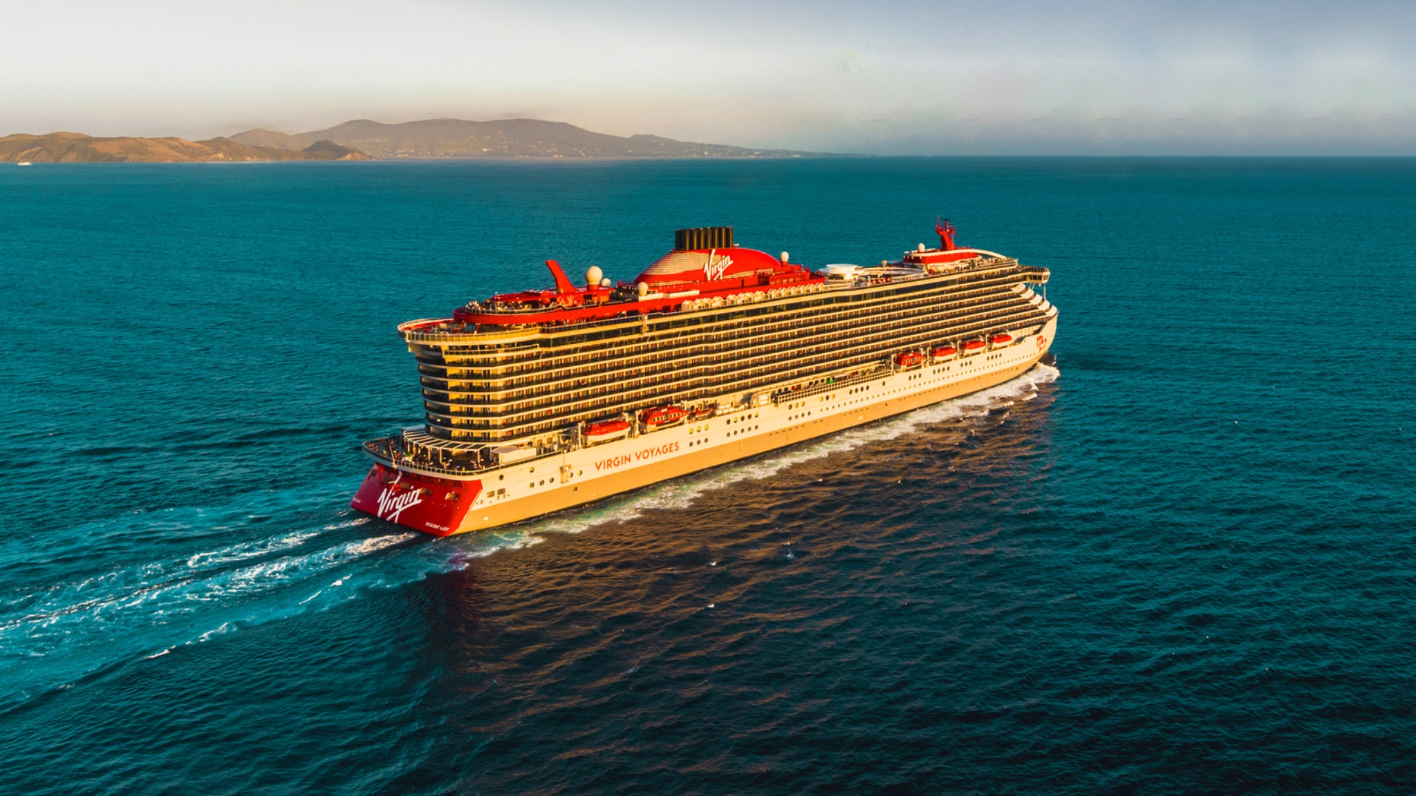 Virgin Voyages ship at sea